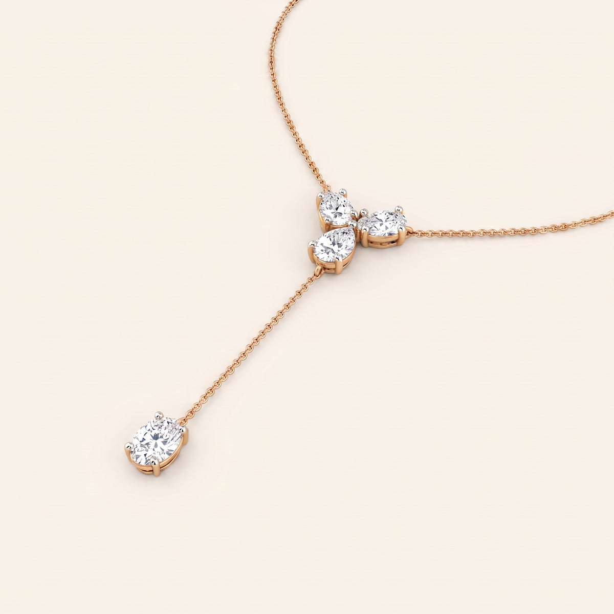 Triplet lab-grown diamond necklace, view 7