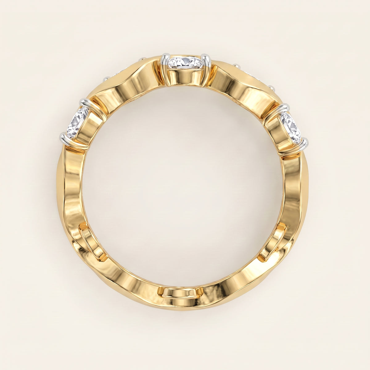 Spiralle lab-grown diamond ring, view 2