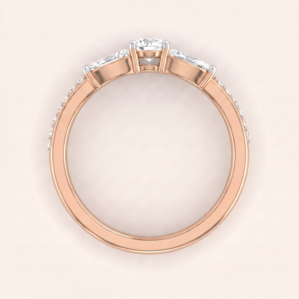 Parallel lab-grown diamond ring, view 6