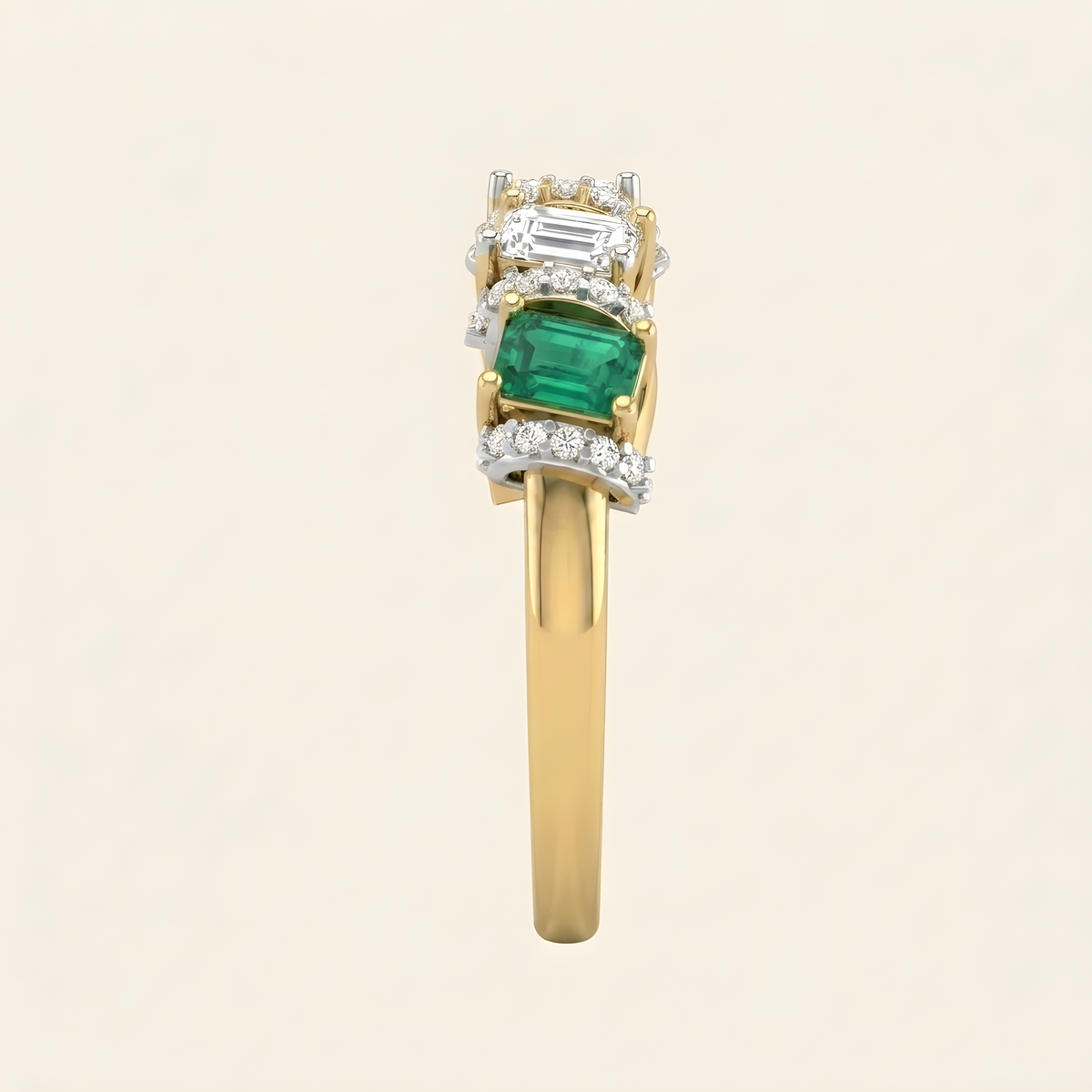 Mosaic lab-grown diamond ring, view 4