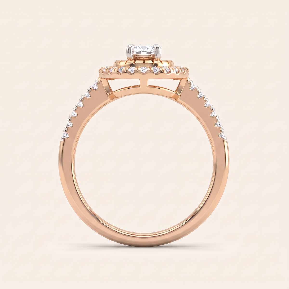Aurora lab-grown diamond ring, view 5