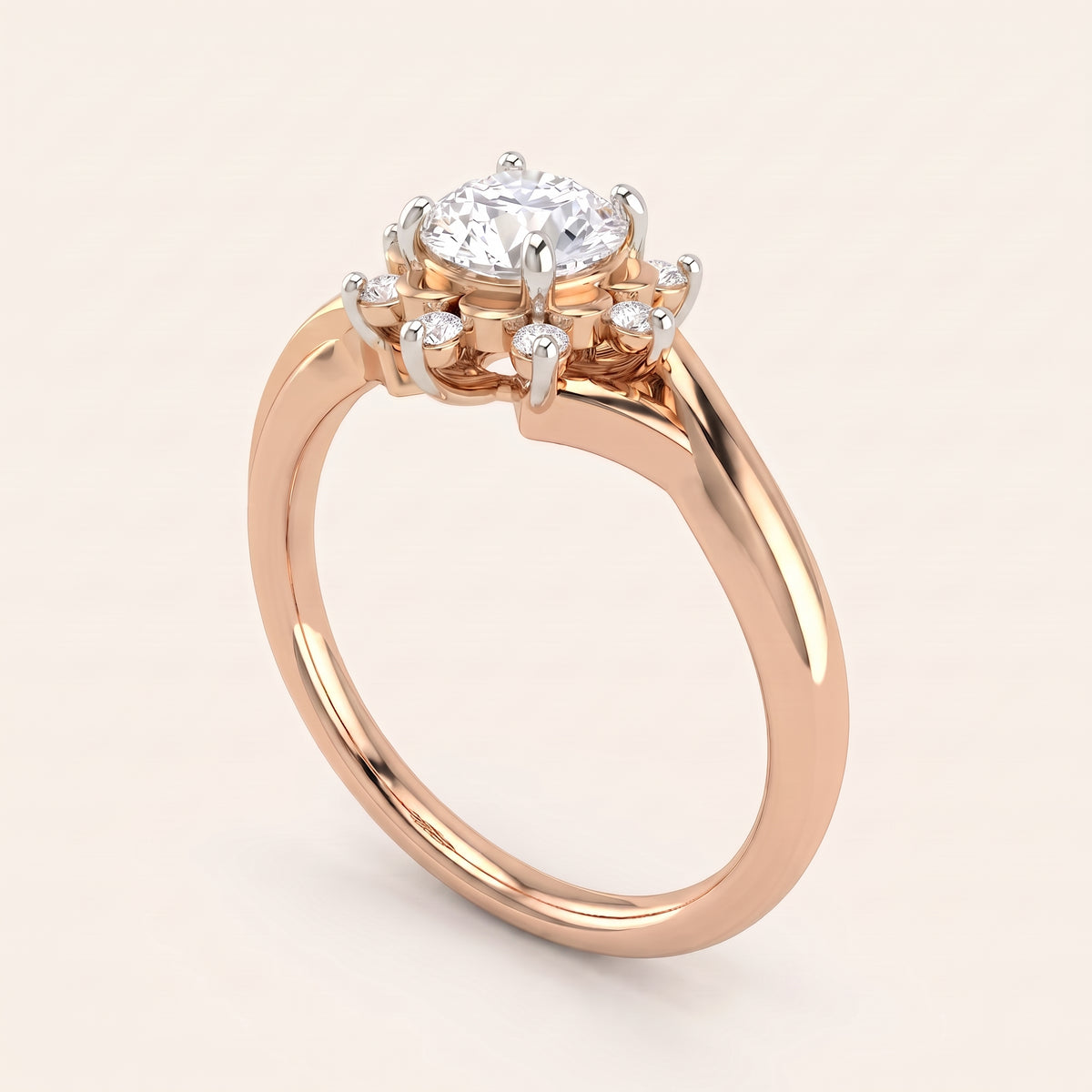 Camellia lab-grown diamond ring, view 7