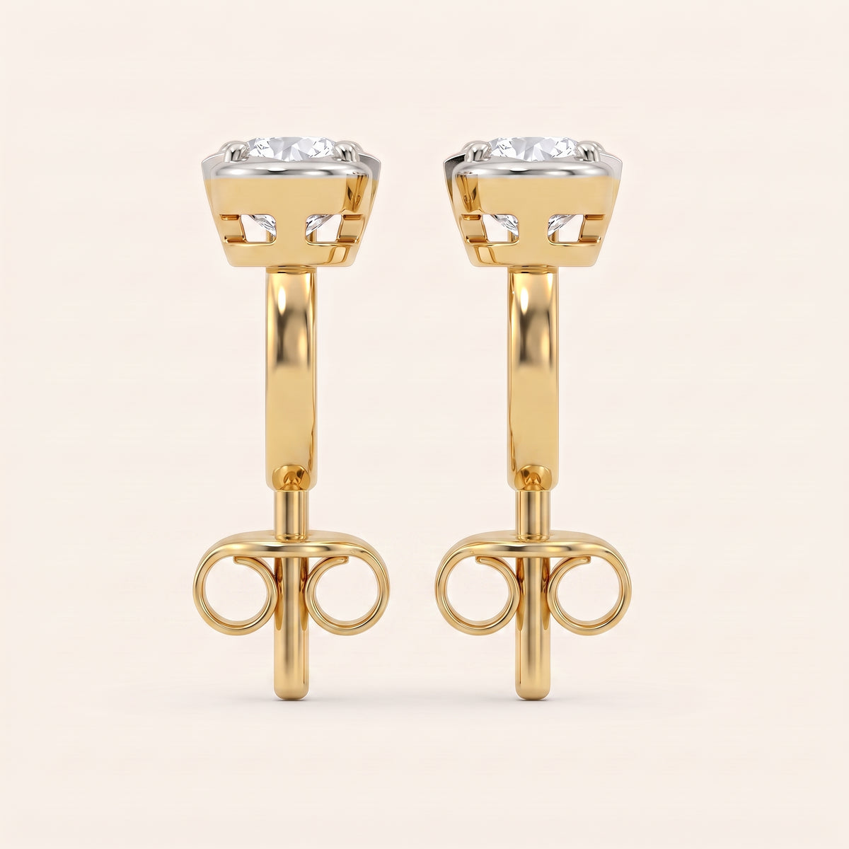 Totem lab-grown diamond earrings, view 4