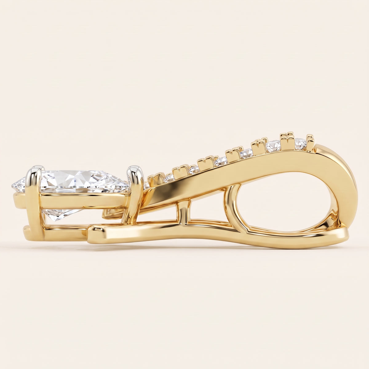 Comet lab-grown diamond pendant, view 2