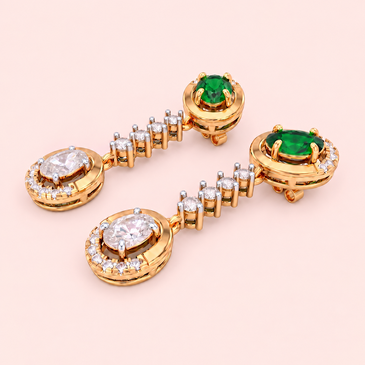 Verde lab-grown diamond earrings, view 7