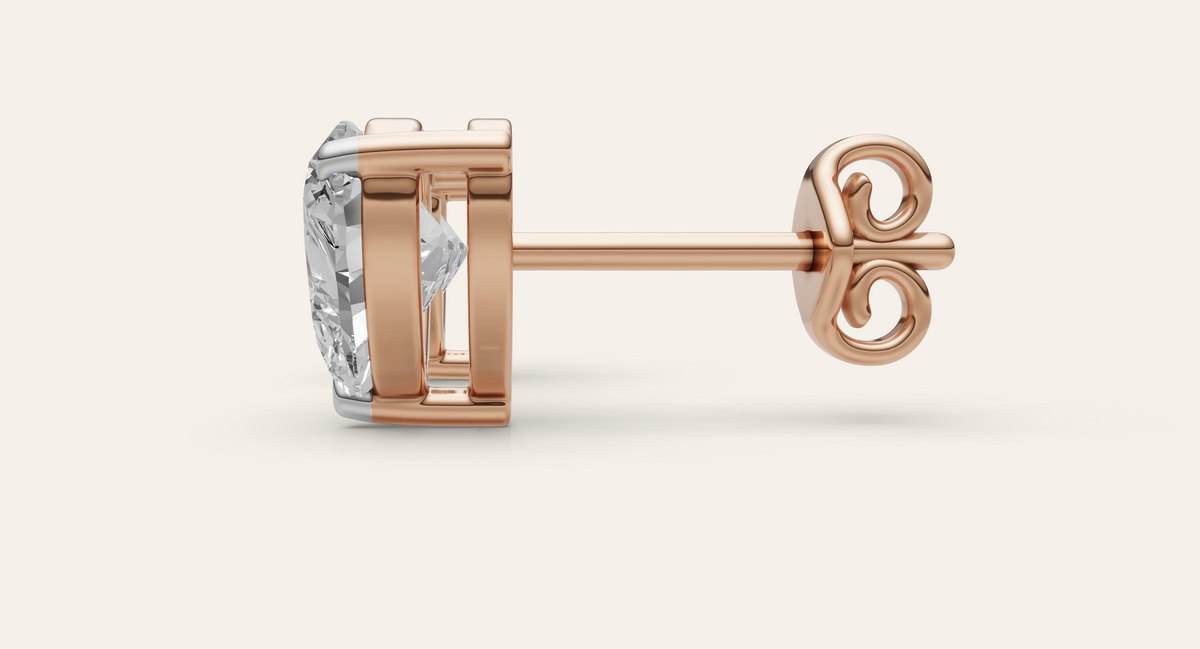Amora lab-grown diamond earrings, view 4