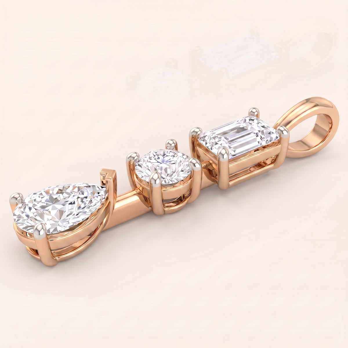 Triad lab-grown diamond pendant, view 6