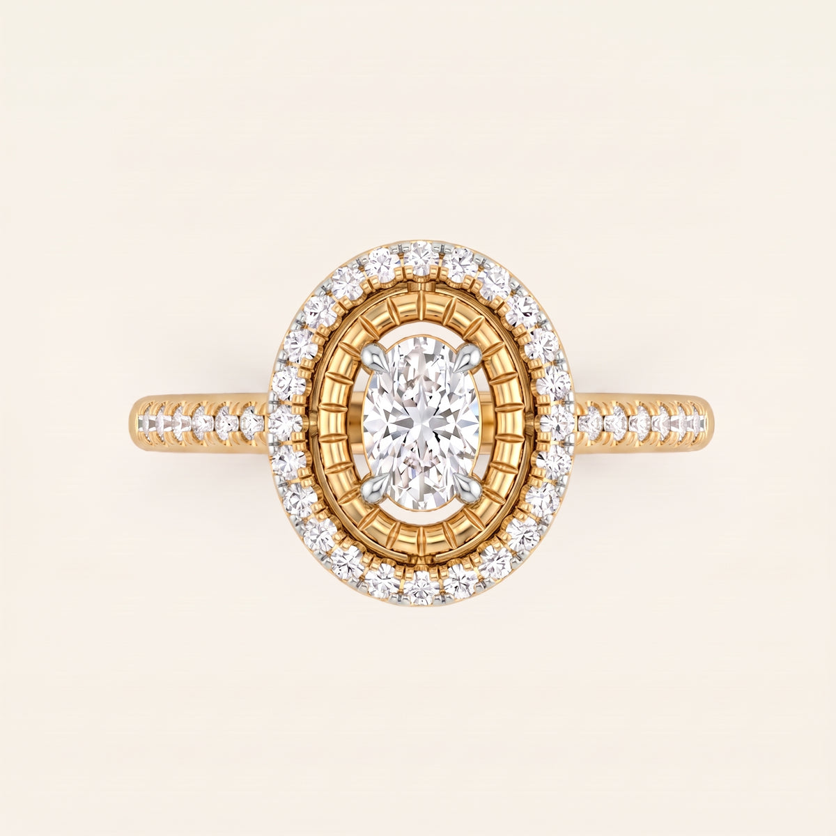 Aurora lab-grown diamond ring, view 4