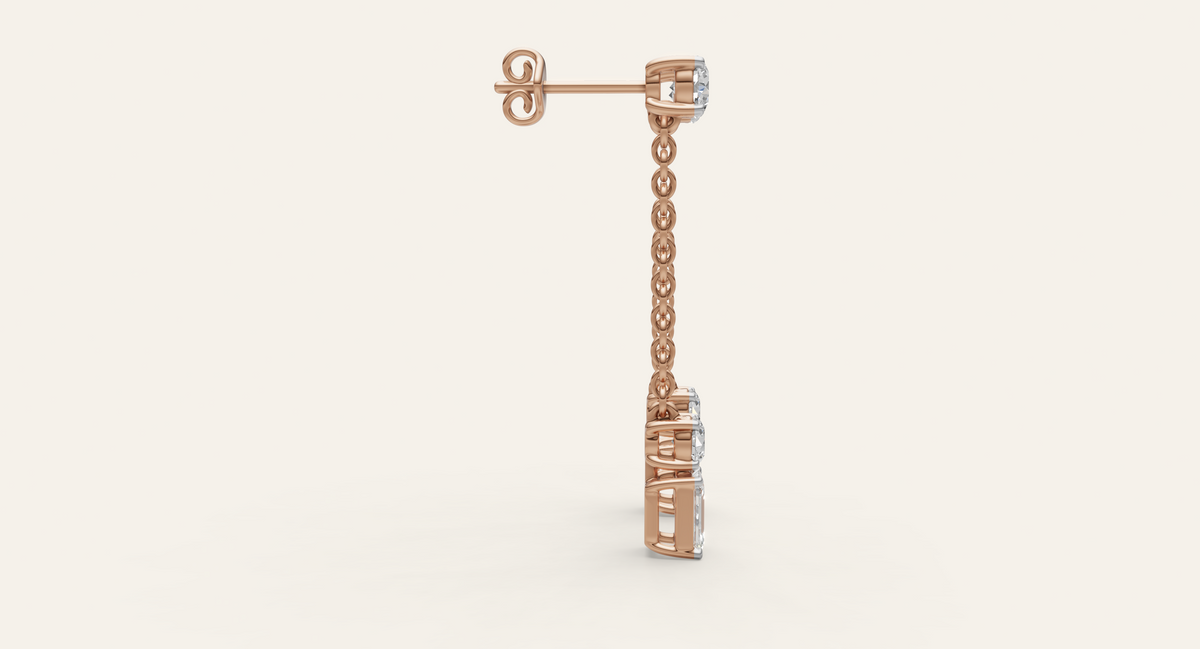 Pendulum lab-grown diamond earrings, view 3
