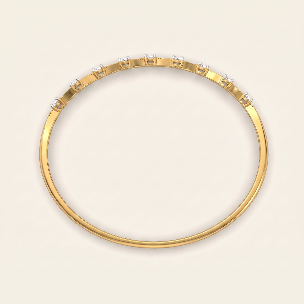 Wave lab-grown diamond bracelet, view 3