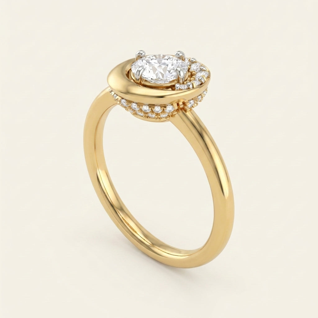 Luna lab-grown diamond ring, view 4