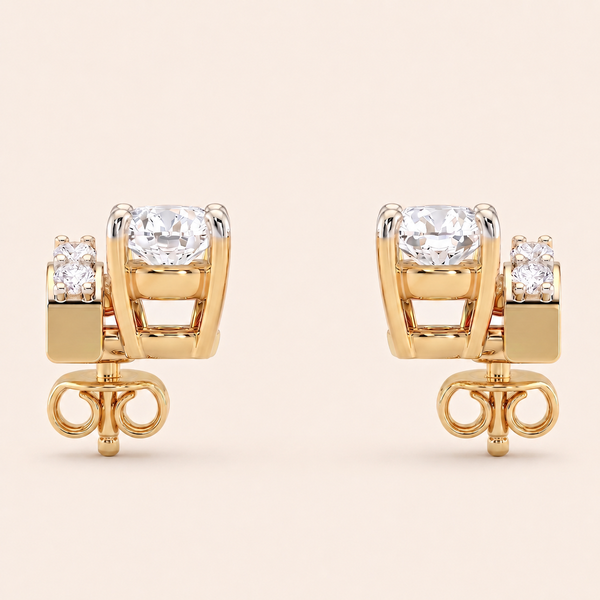 Bridge lab-grown diamond earrings, view 7