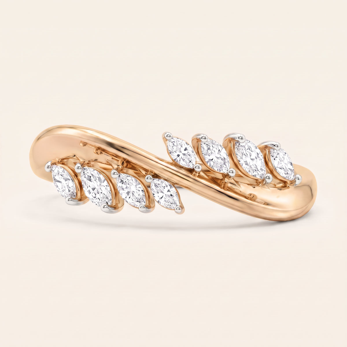 Plume lab-grown diamond ring, view 8