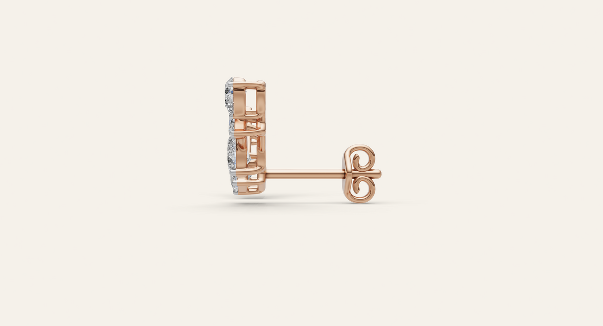 Melody lab-grown diamond earrings, view 6