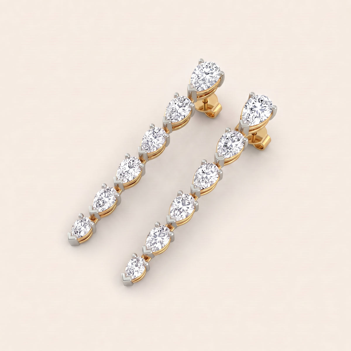 Rain lab-grown diamond earrings, view 7