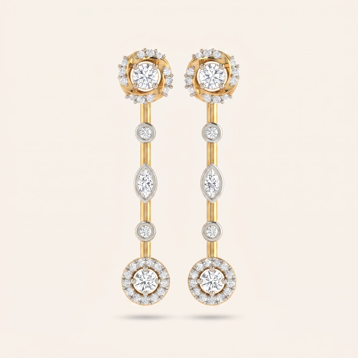 Baton lab-grown diamond earrings