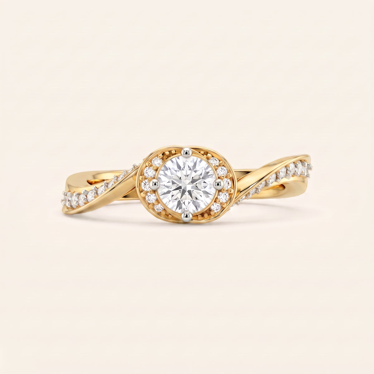 Whirlwind lab-grown diamond ring, view 4