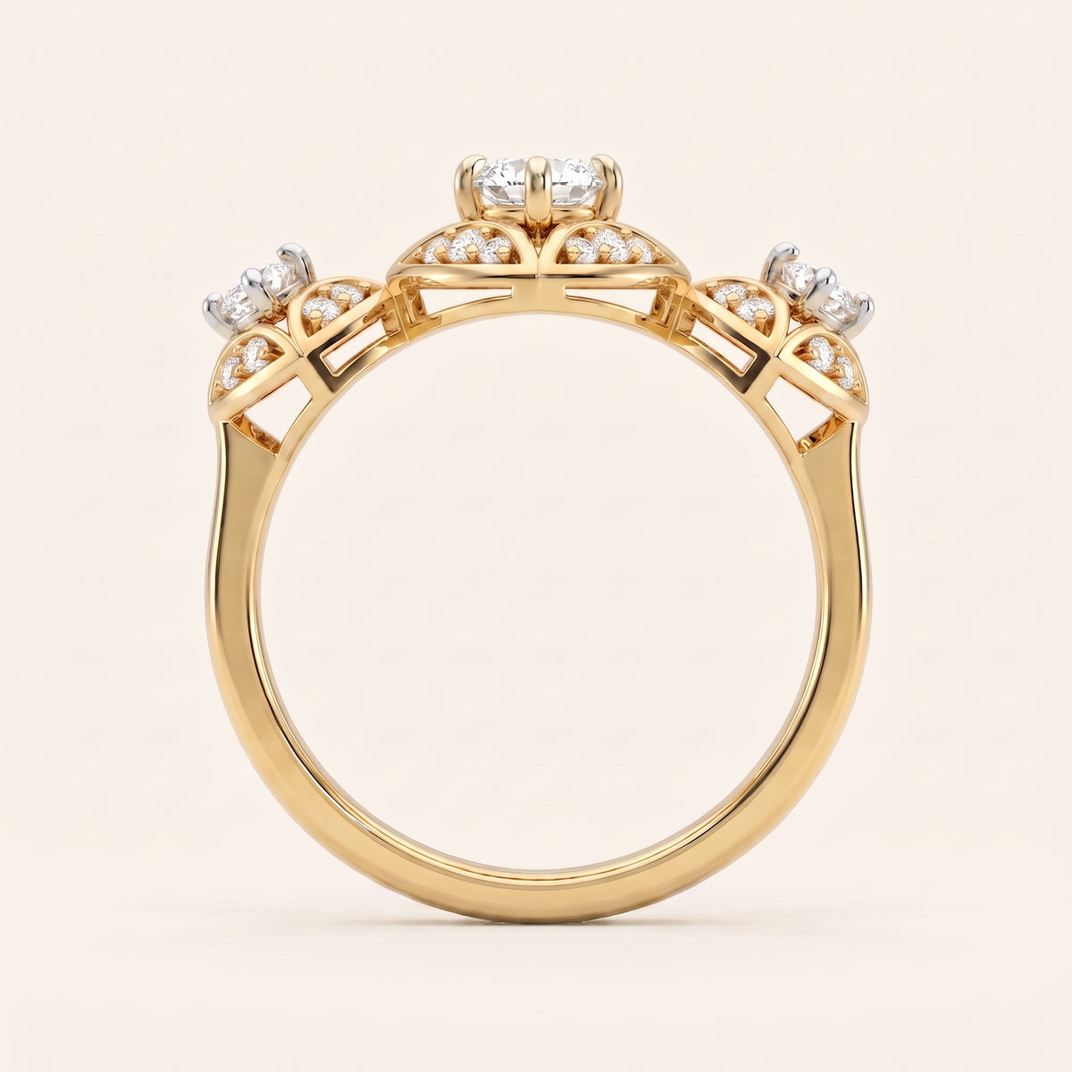Tiara lab-grown diamond ring, view 3