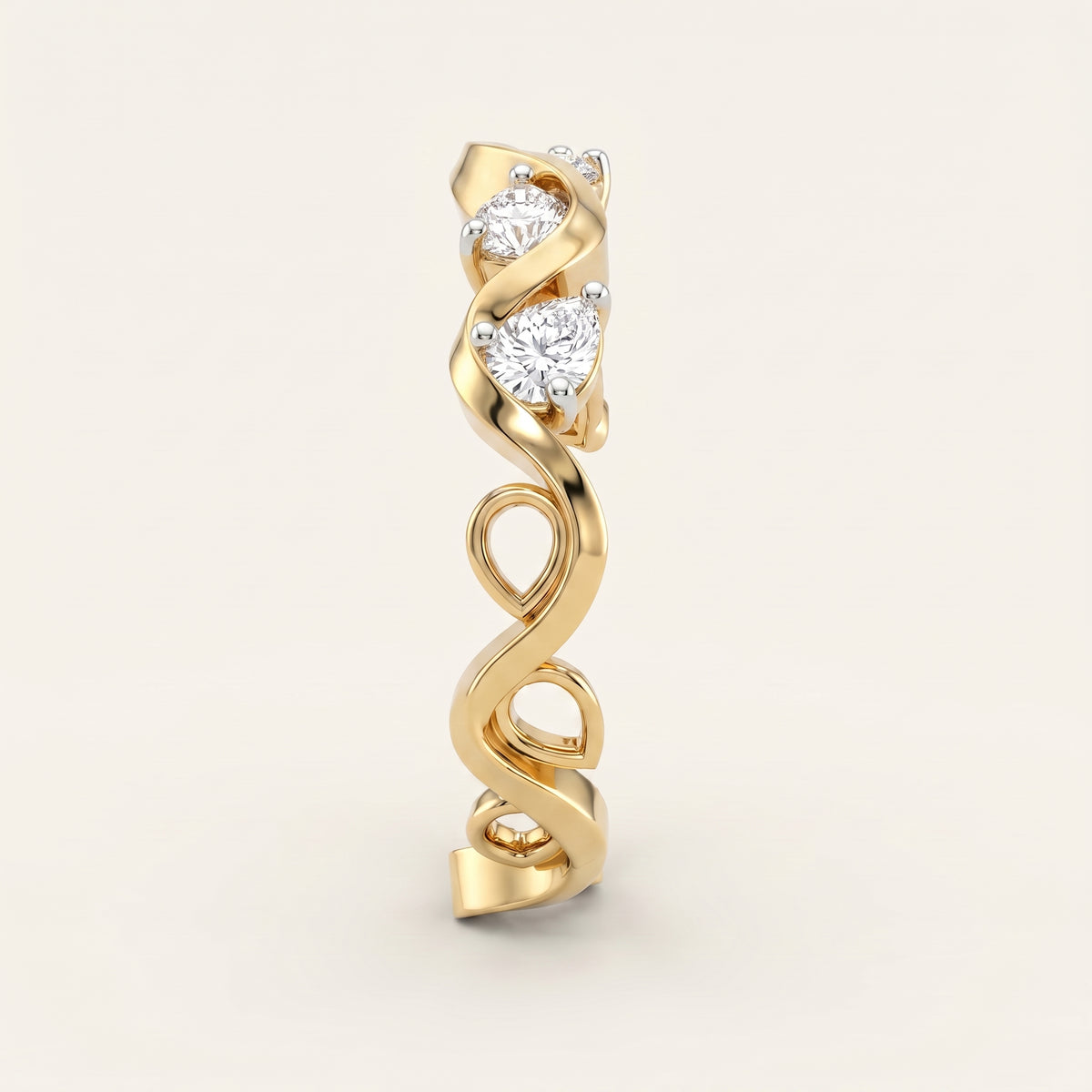 Spiralle lab-grown diamond ring