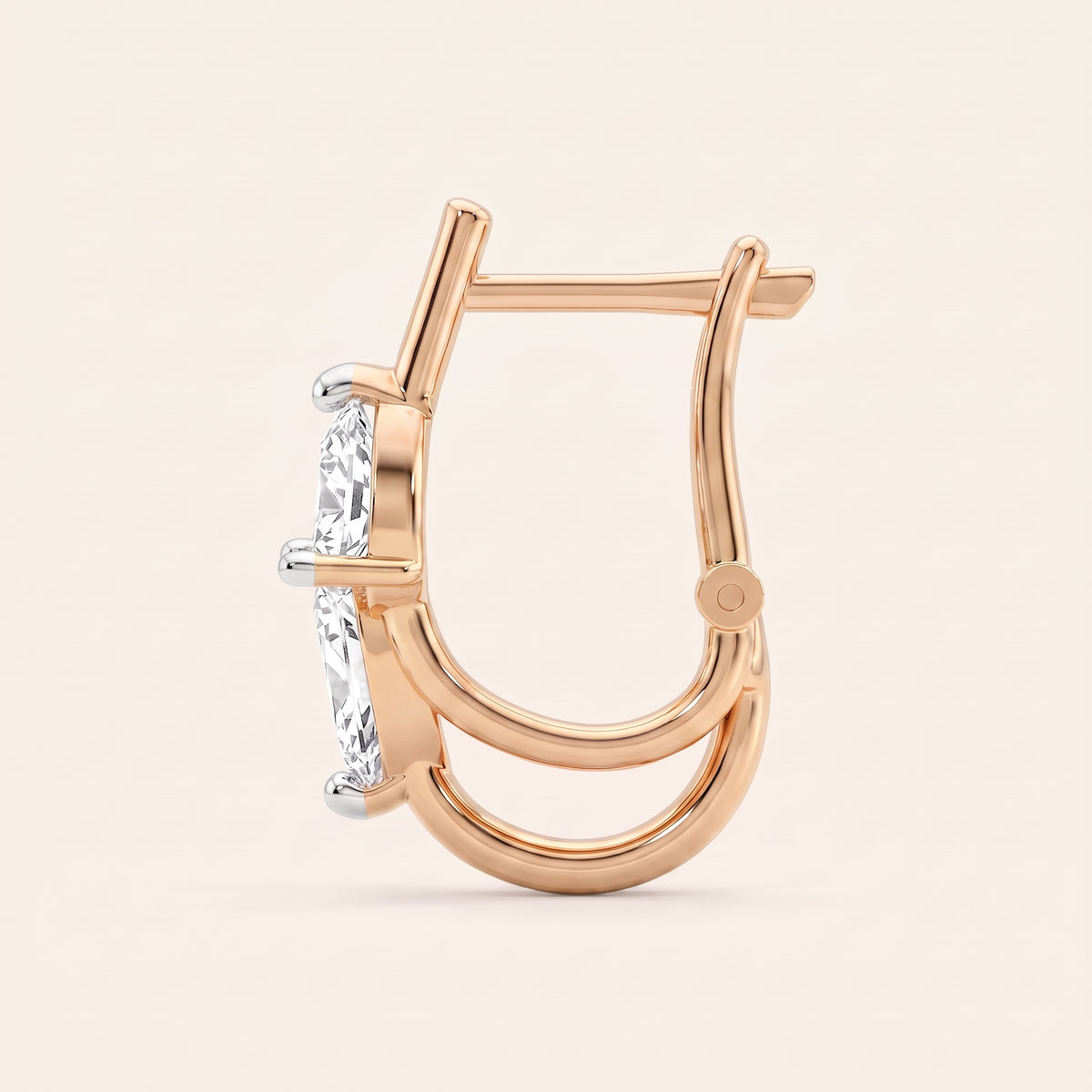 Arc lab-grown diamond earrings, view 3
