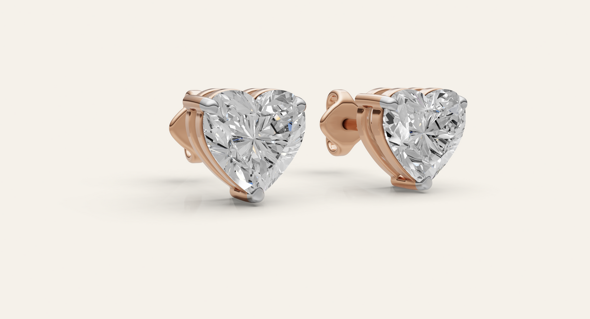 Amora lab-grown diamond earrings, view 1