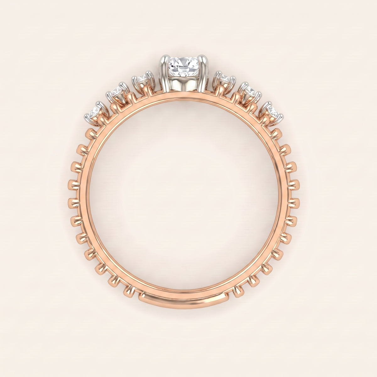 Ripple lab-grown diamond ring, view 6