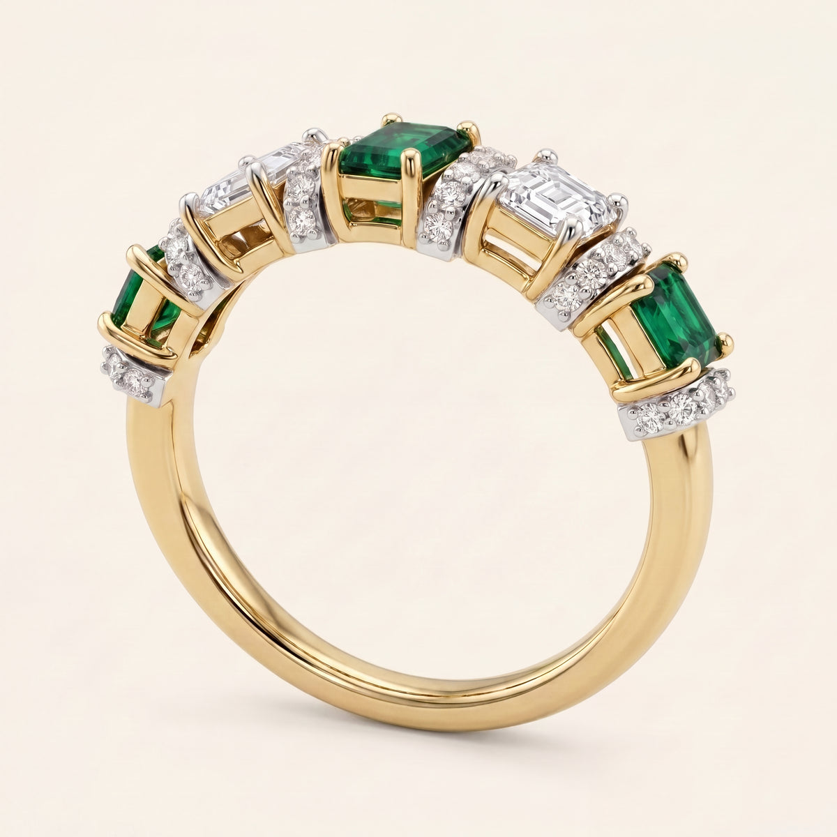 Mosaic lab-grown diamond ring, view 3