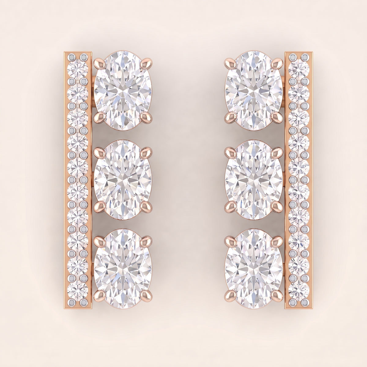Bridge lab-grown diamond earrings, view 6