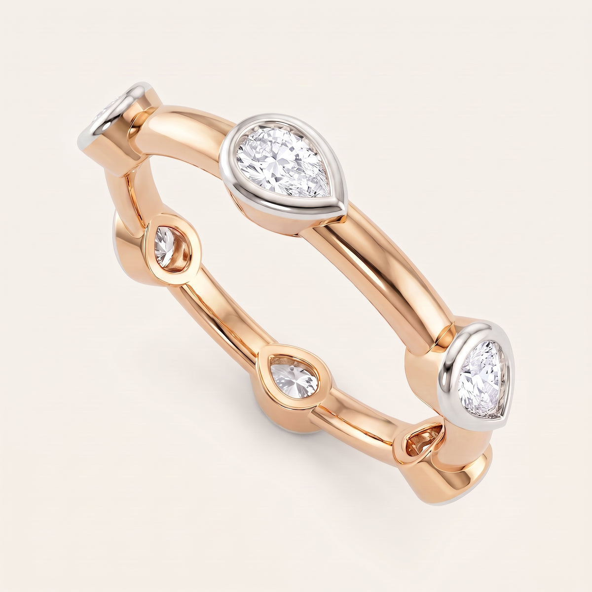 Raindrop lab-grown diamond ring, view 8