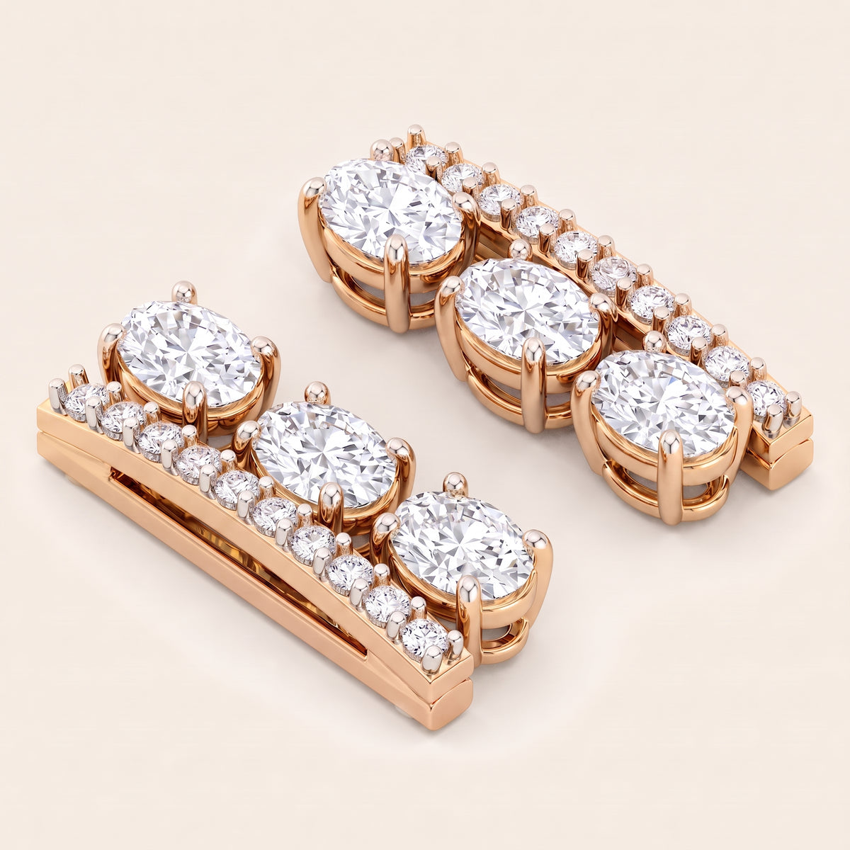 Bridge lab-grown diamond earrings, view 5