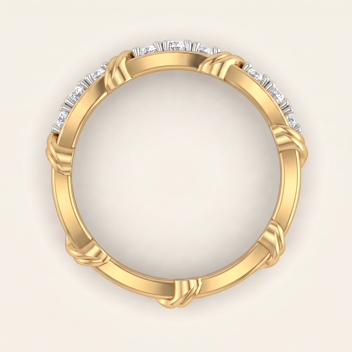 Bamboo lab-grown diamond ring