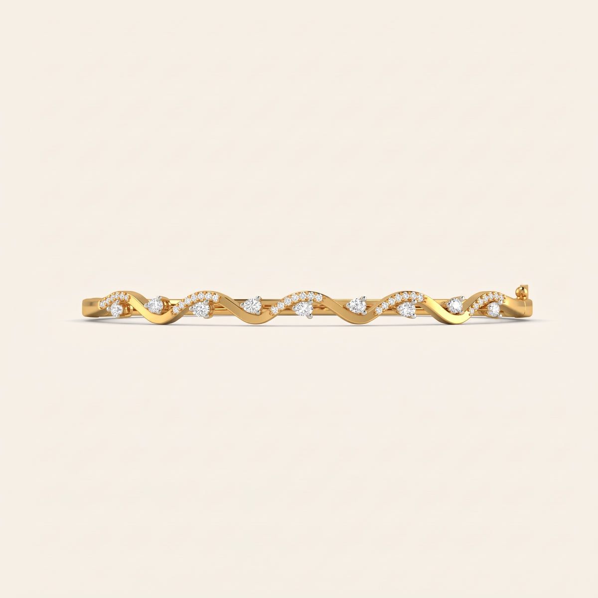 Wave lab-grown diamond bracelet