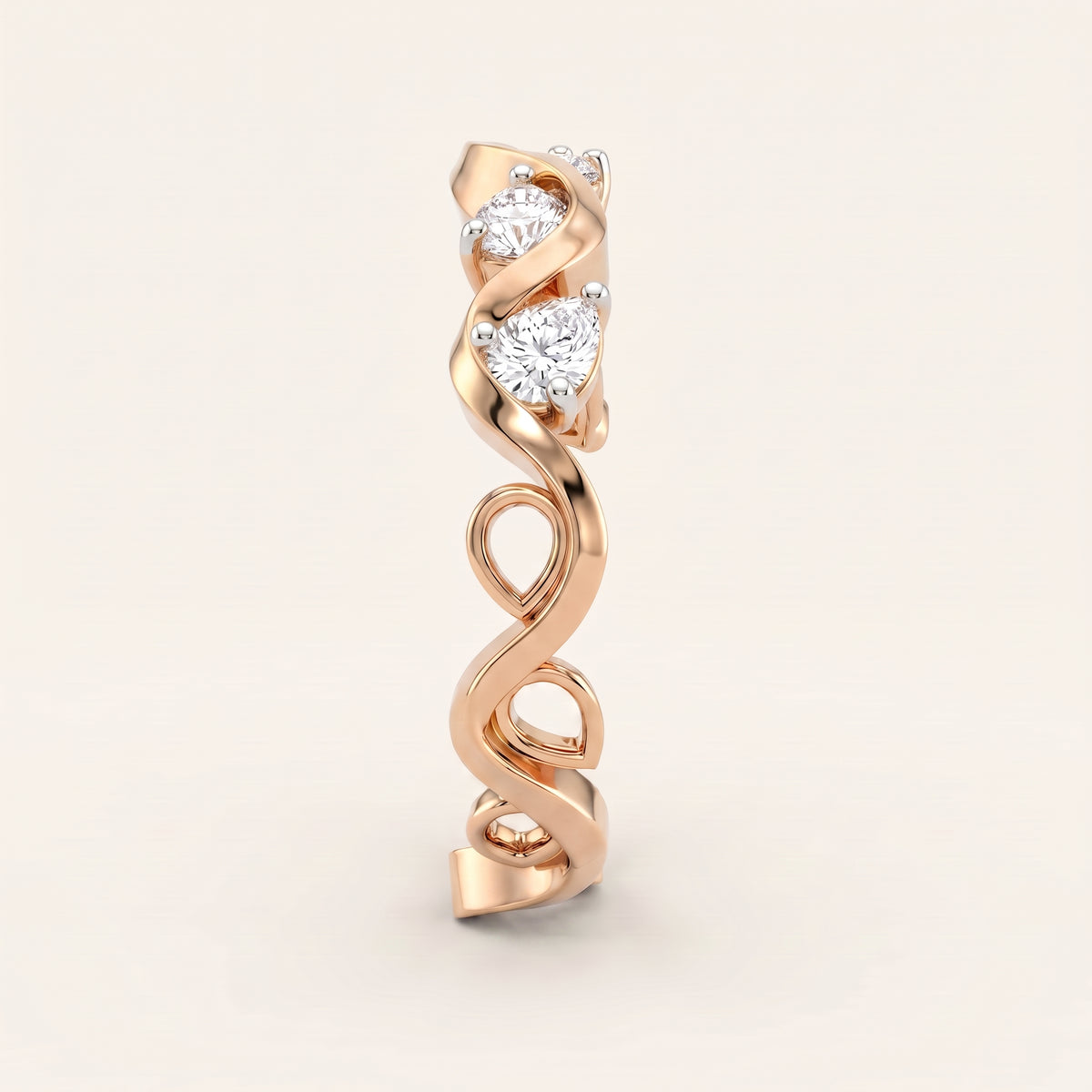 Spiralle lab-grown diamond ring, view 5