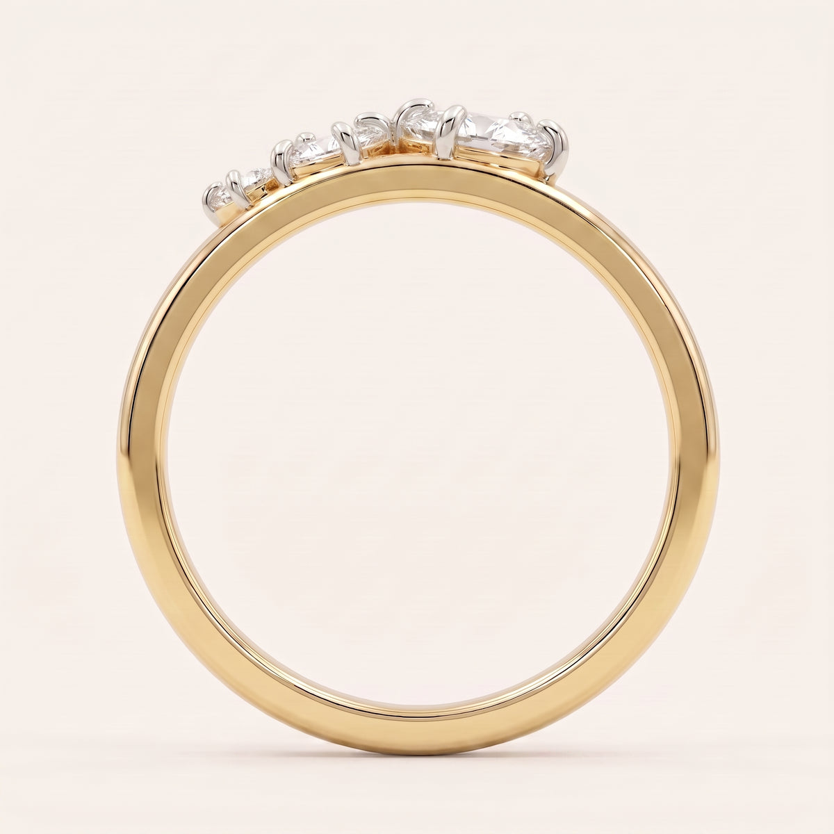 Wishbone lab-grown diamond ring, view 4