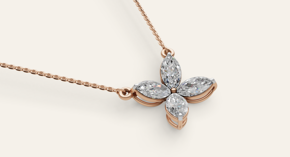 Papillon lab-grown diamond pendant, view 2