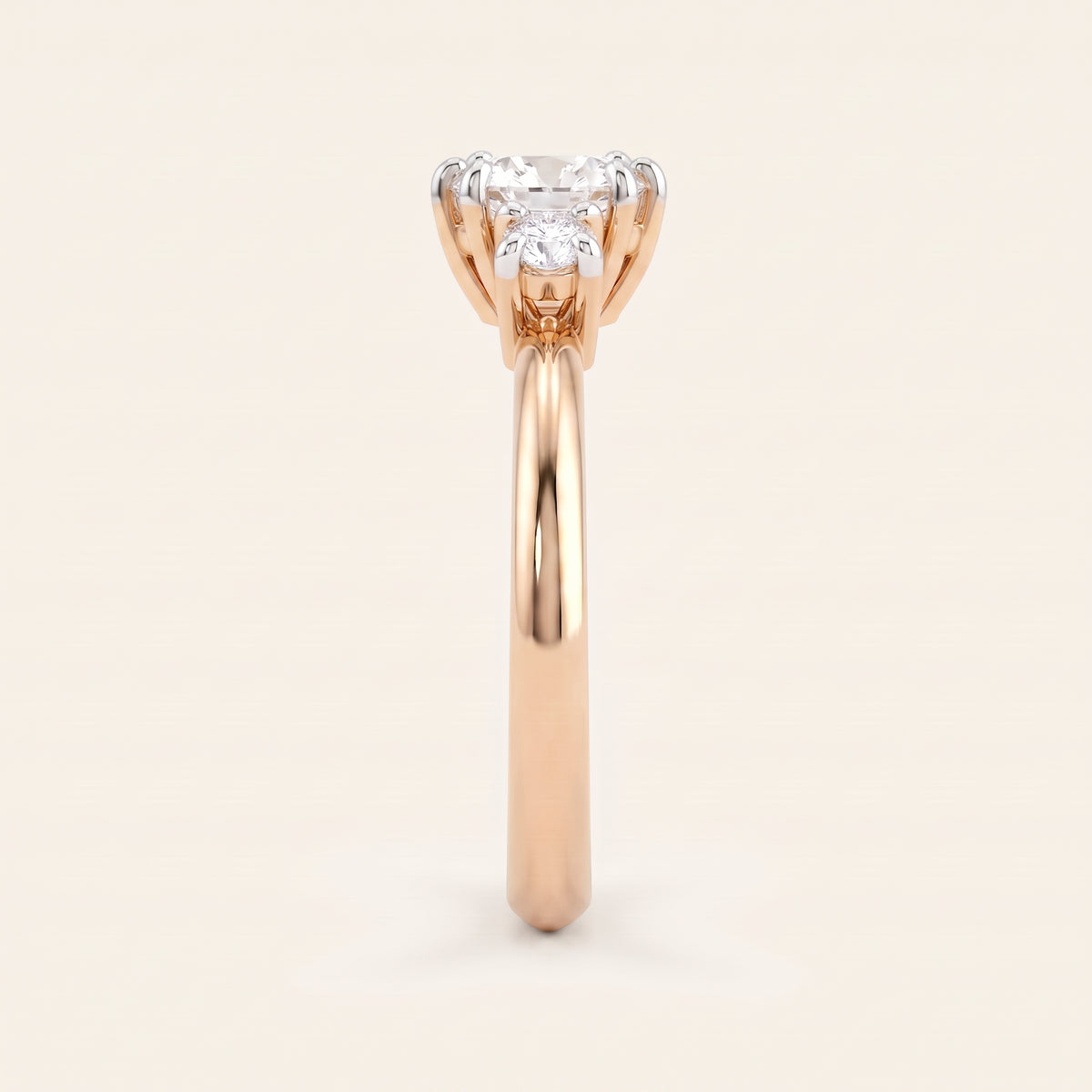 Trinity lab-grown diamond ring, view 6