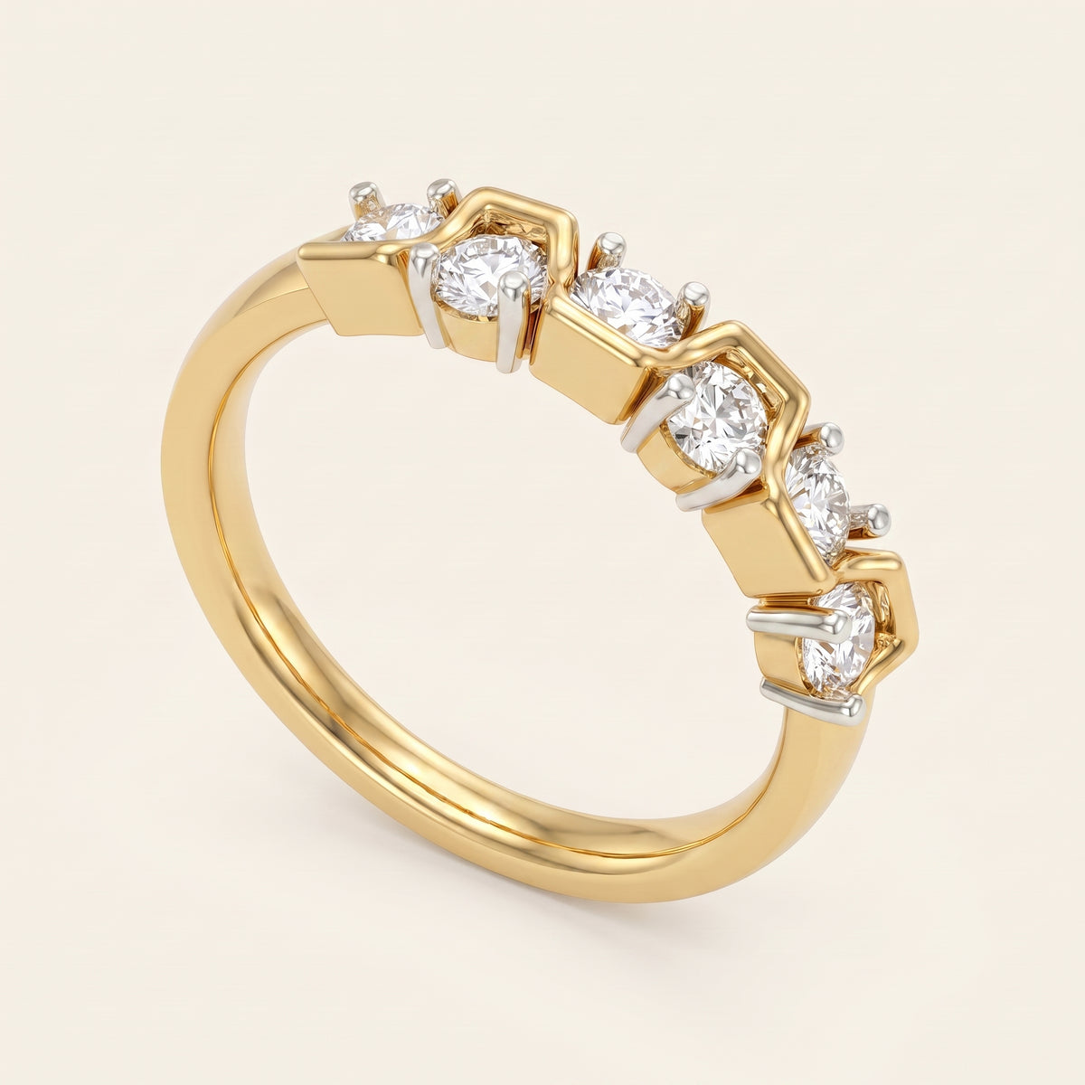 Wavelet lab-grown diamond ring, view 2