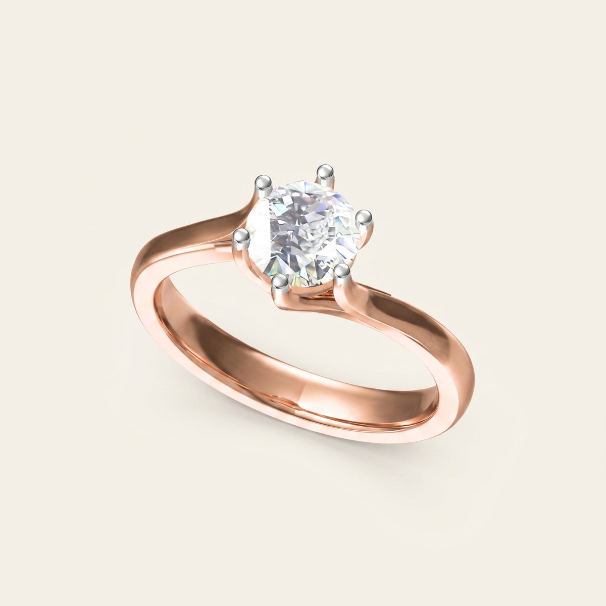 Rosebud lab-grown diamond ring, view 4