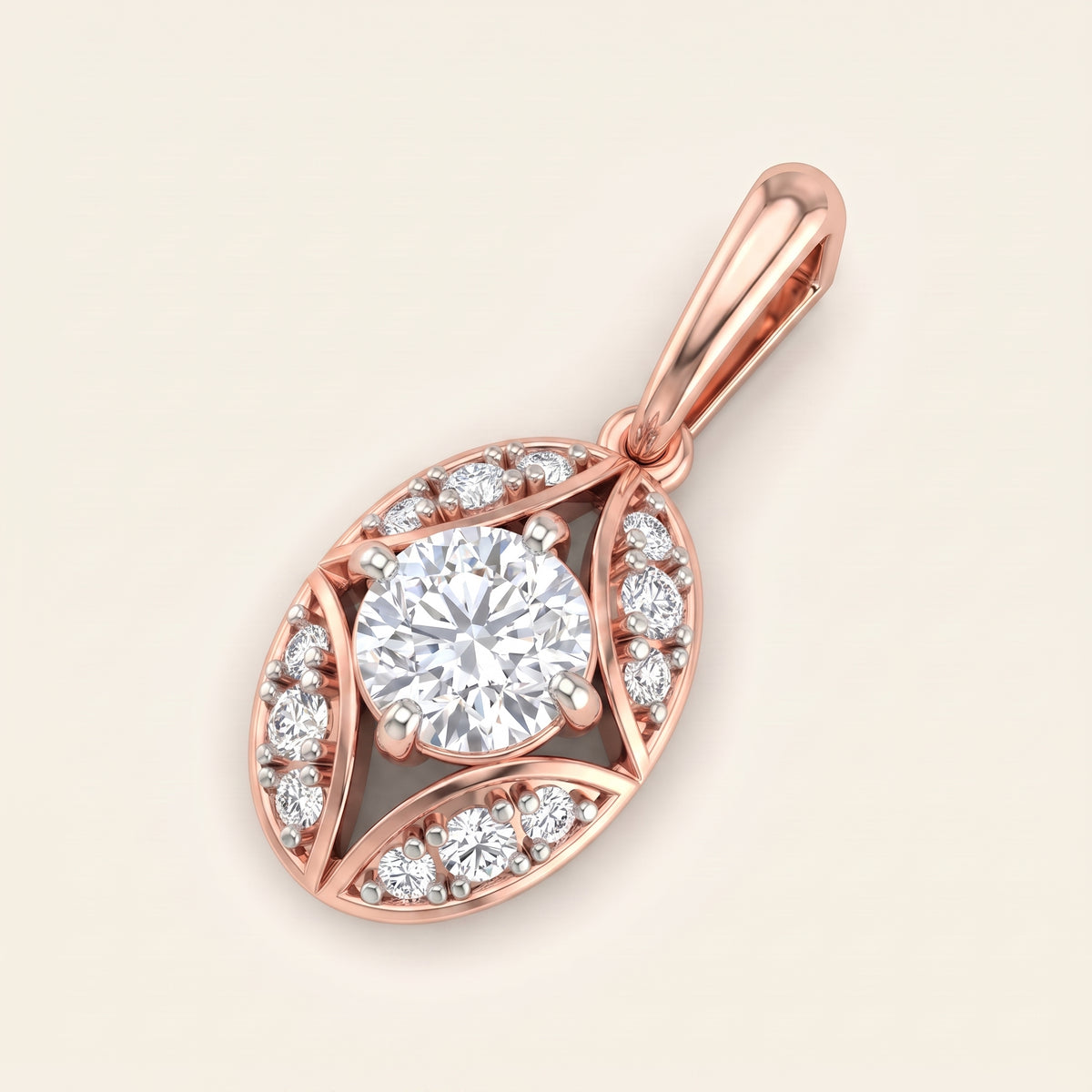 Iris lab-grown diamond pendant