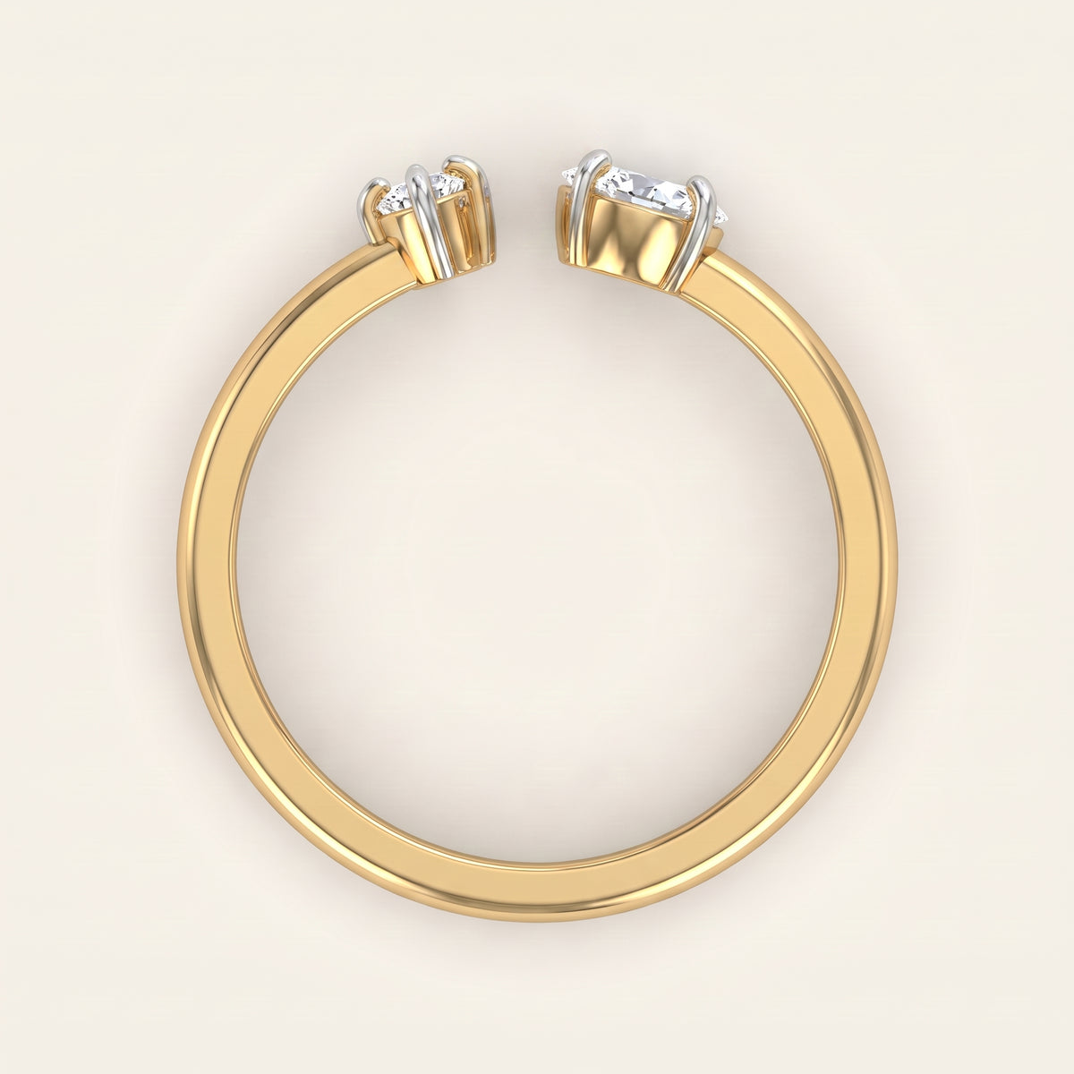 Compass lab-grown diamond ring, view 4