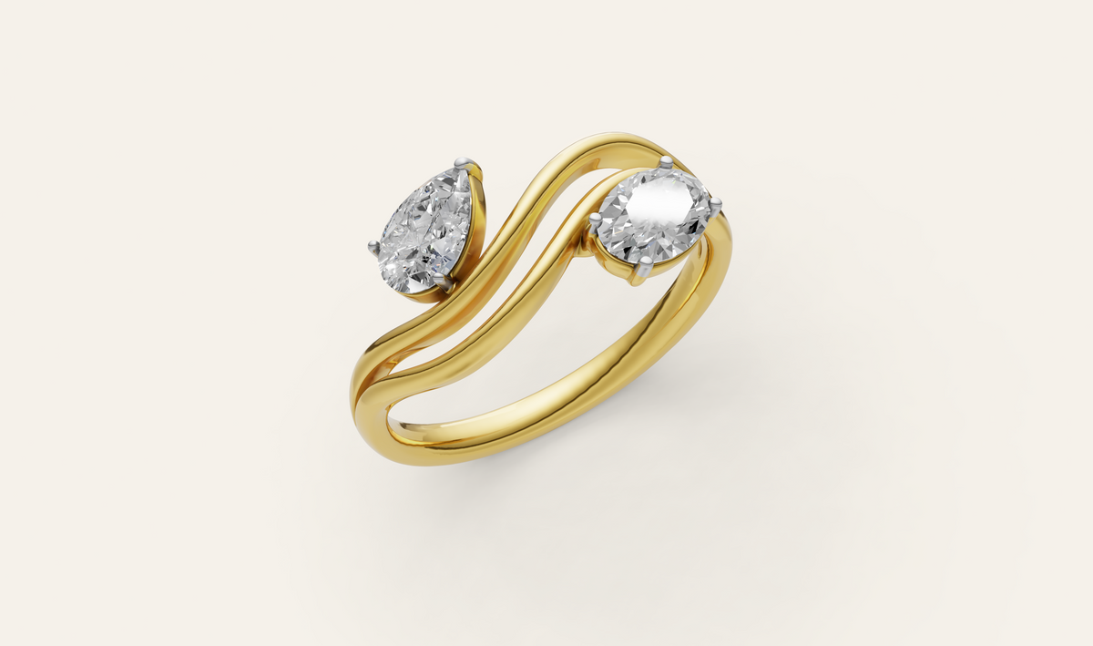 Sirena lab-grown diamond ring in yellow gold