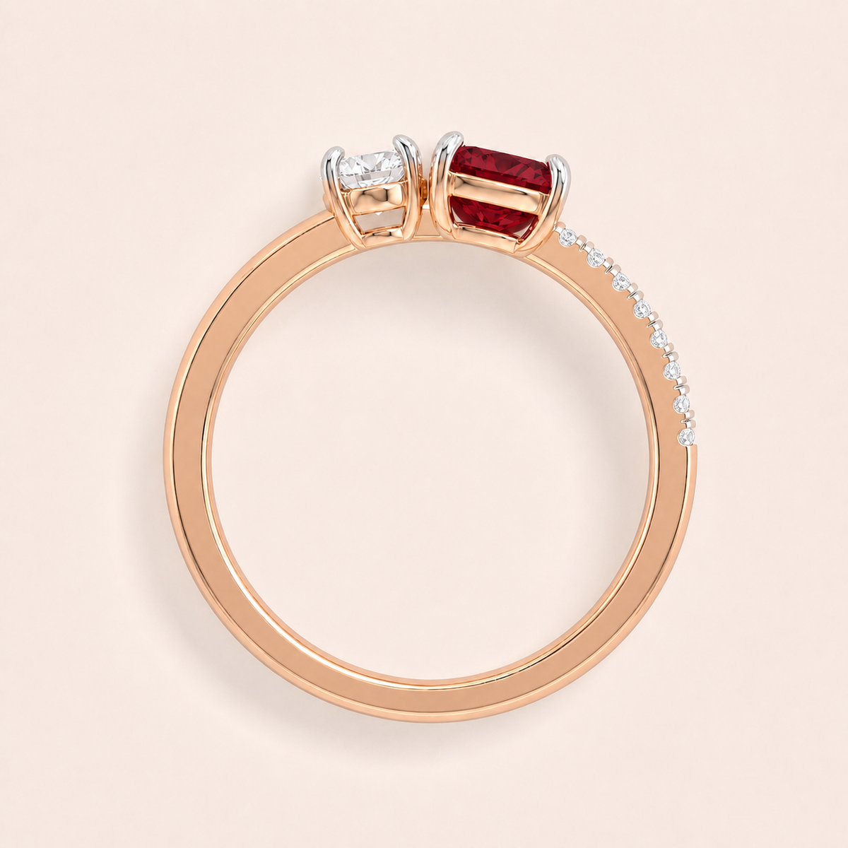 Scarlet lab-grown diamond ring, view 7