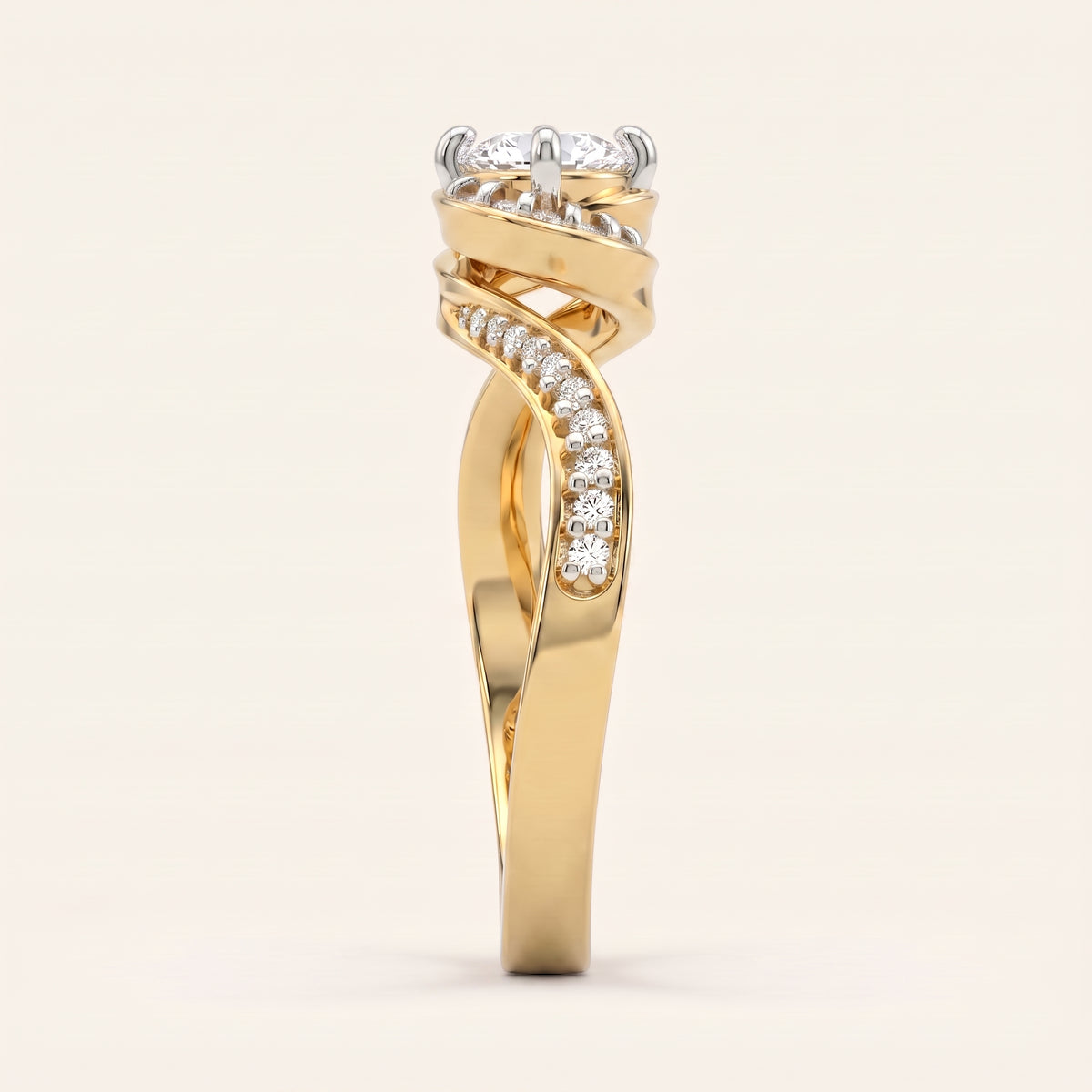 Whirlwind lab-grown diamond ring