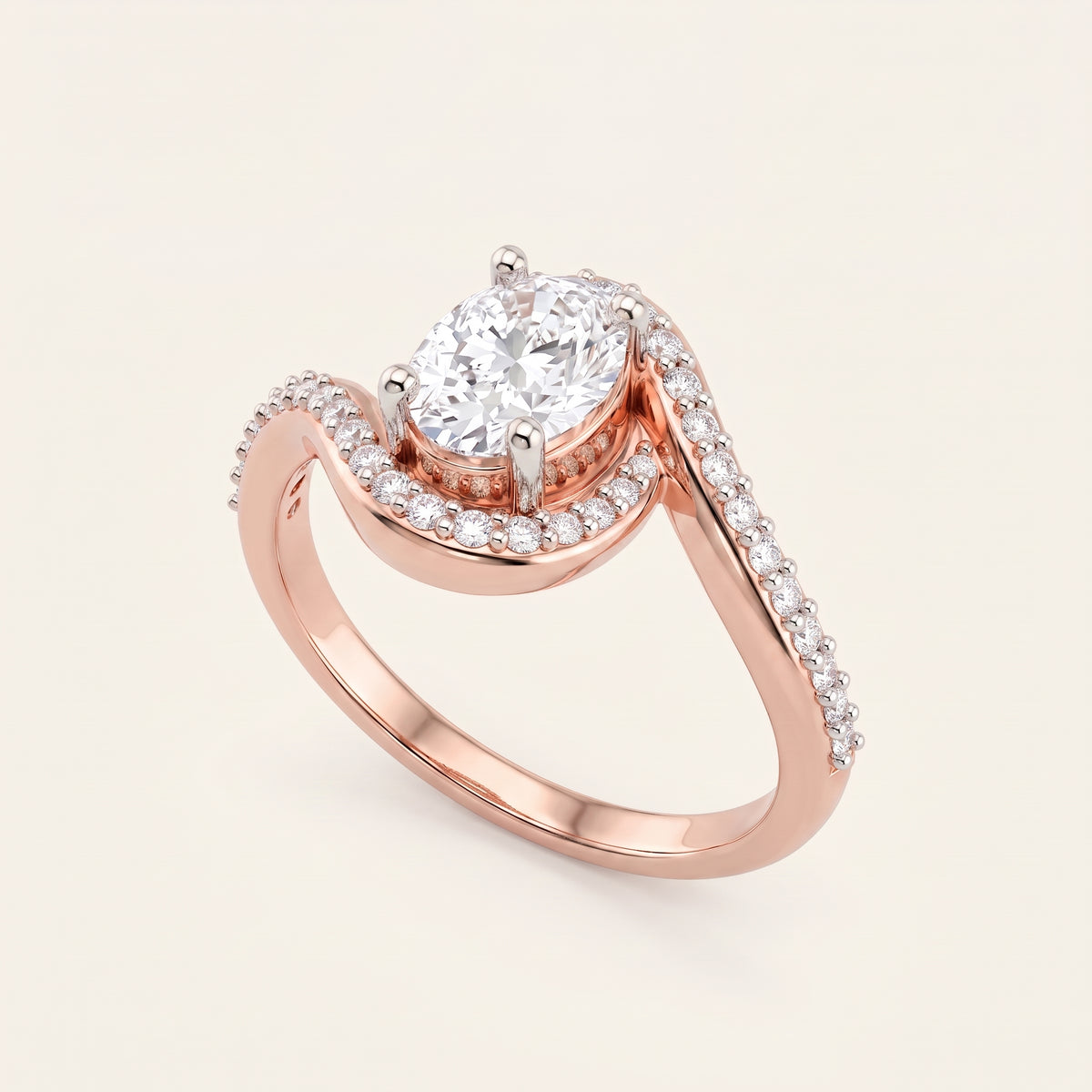 Whisper lab-grown diamond ring, view 3