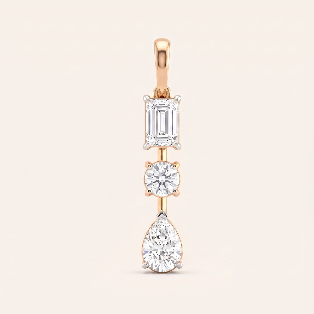Triad lab-grown diamond pendant, view 5
