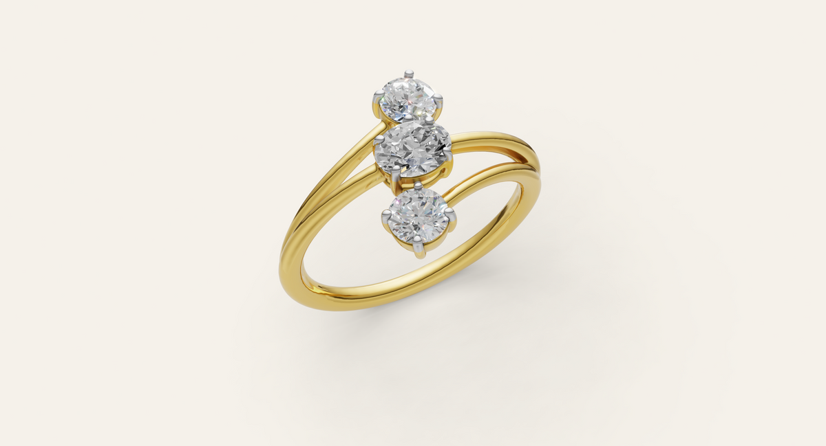 Cadence lab-grown diamond ring in yellow gold