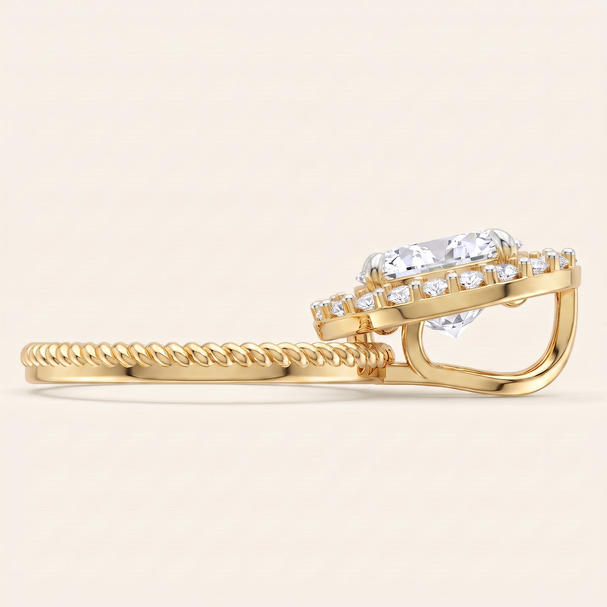 Marina lab-grown diamond pendant, view 3