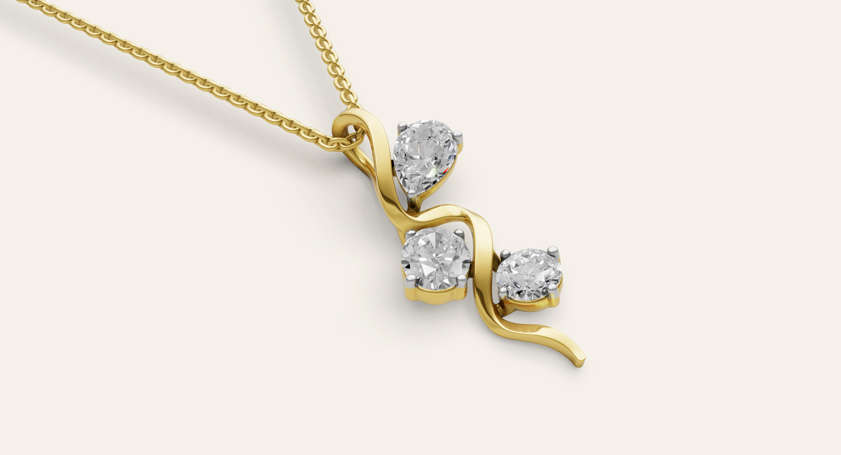 Trickle lab-grown diamond pendant, view 1