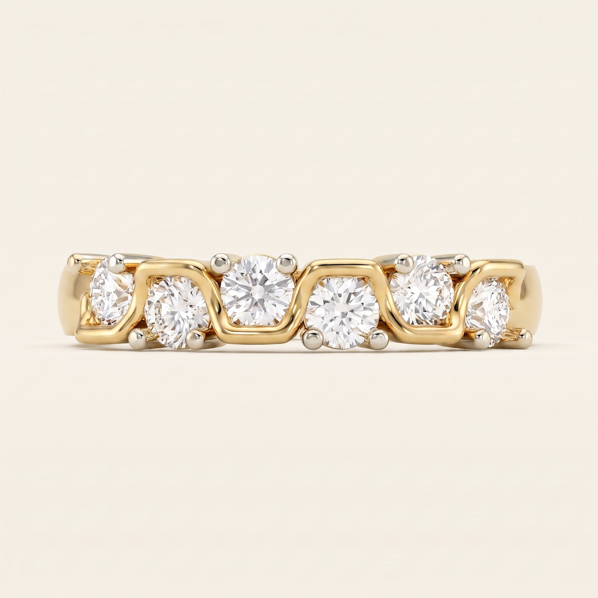 Wavelet lab-grown diamond ring