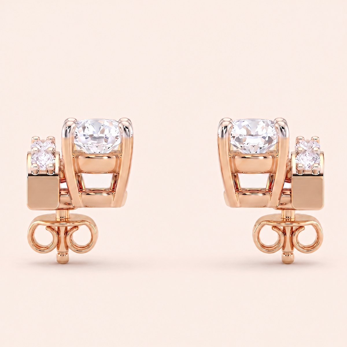 Bridge lab-grown diamond earrings, view 8